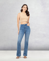 JEANS MUJER BOOT CUT SUPER HIGH RISE