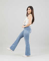 JEANS MUJER BOOT CUT SUPER HIGH RISE