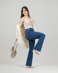 JEANS MUJER BOOT CUT SUPER HIGH RISE